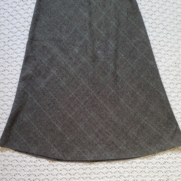 Conrad C Proportion Petite Plaid A-Line Midi Gray Skirt Size 2 - Picture 5 of 8